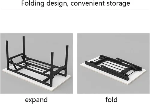 Vista 6 de Escritorio para computadora, mesa de estudio, multifuncional, escritorio para computadora portátil, estación de trabajo plegable con almacenamiento