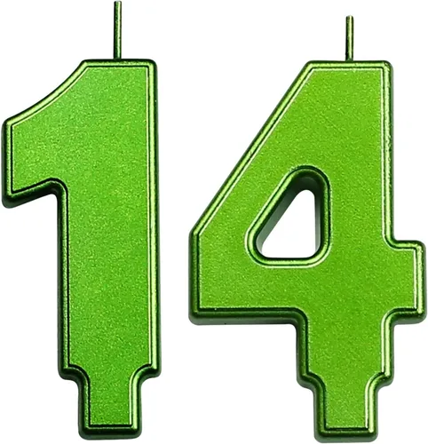 Vista 221 de DERVENTA Vela Grande de Cumpleaños Número 3D Verde Luminoso de 3.7 Pulgadas Celebración de Fiesta Aniversario Decoración Adorno para Pastel 1 Pieza