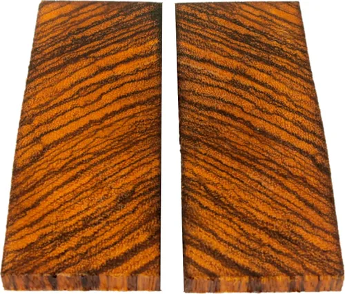 Vista 6 de Escalas de cuchillos de madera de cebra Bookmatched, mango en blanco exótico cuchillo escalas madera