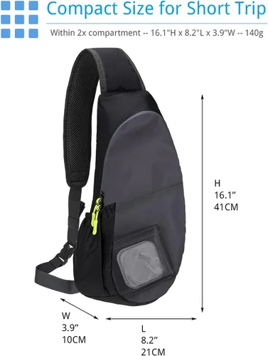 Vista 3 de Mochila cruzada para hombres y mujeres, mochila para el pecho, bolsa de hombro, gimnasio, ciclismo, viajes, deportes al aire libre