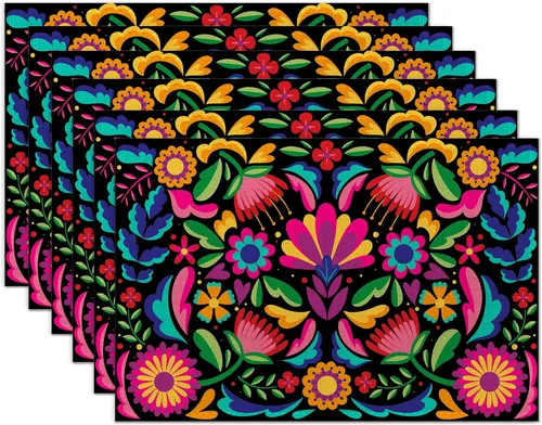 Vista 9 de Juego de 6 manteles individuales de mármol negro y dorado, lavables para mesa de cocina, comedor, resistentes al calor, para decoración de fiestas