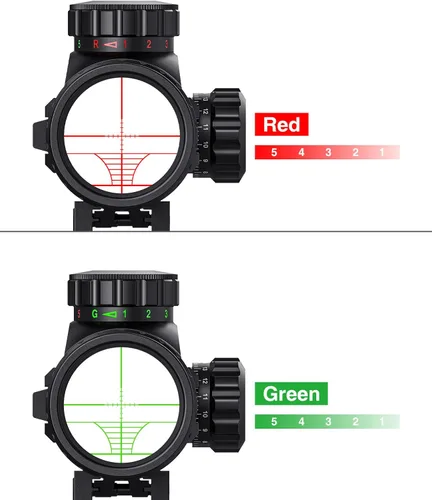 Vista 3 de MidTen 4-16x50 AO Hunting Rifle Scope Dual Illuminated Rangefinder Optics & 4 Holographic Reticle Red/Green Dot Sight & Laser Sight