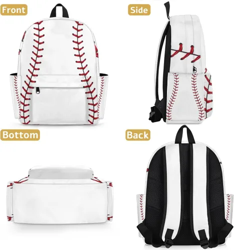 Vista 6 de Mochila para niños y niñas, mochilas infantiles para preescolar, jardín de infantes, escuela primaria, bolsas escolares duraderas, Béisbol, Mochilas