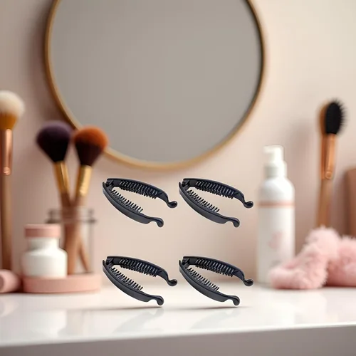 Vista 6 de Jinshining 4 pinzas para el pelo de plátano negro, accesorios para el cabello para mujer, regalo de Navidad