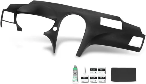 Vista 13 de PIT66 Cubierta de bisel de tablero TPE negra compatible con Buick Apollo/Olds Omega 1972-1974 Compatible con Chevy Chevy II/Chevy Nova 1969-1974