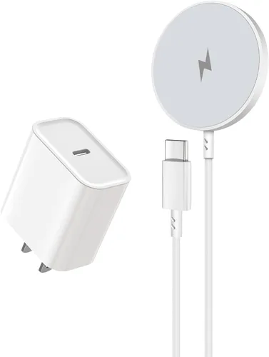 Vista 11 de Cargador magnético inalámbrico, paquete de 2 cargadores rápidos Apple Mag-Safe para iPhone, almohadilla de carga plana segura para iPhone 17Pro