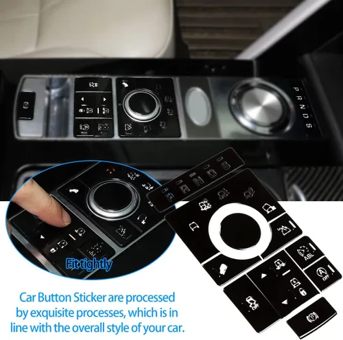 Vista 2 de Para Land Rover Range Rover Vogue 2015-2016 Pantalla de engranajes de consola central, interruptor de botón de modo terreno, accesorios decorativos