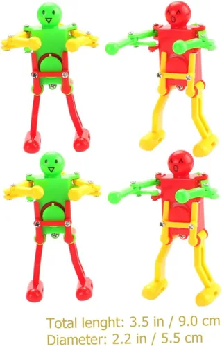 Vista 2 de 4 piezas de robot de baile de cuerda para adultos, diseño mecánico y material seguro, diversión portátil para juego en interiores y exteriores
