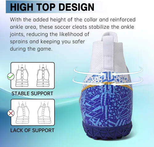 Vista 5 de Soccer Cleats Mens Women Soccer Shoes Youth Football Cleats for Big Boy AG TF
