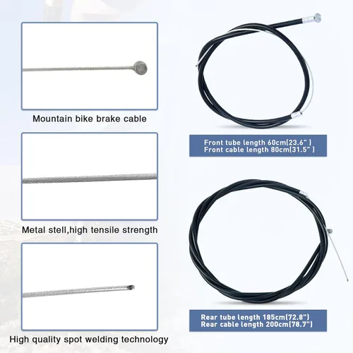 Vista 6 de WEEROCK Juego de frenos C delanteros y traseros, juego de frenos de llanta con palancas de freno de aleación de aluminio, cables de bicicleta