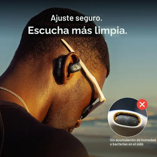 Vista 6 de Statik Aktive - Auriculares Bluetooth de oreja abierta, inalámbricos, carga rápida y batería de larga duración de 10 horas, ajuste seguro cómodo