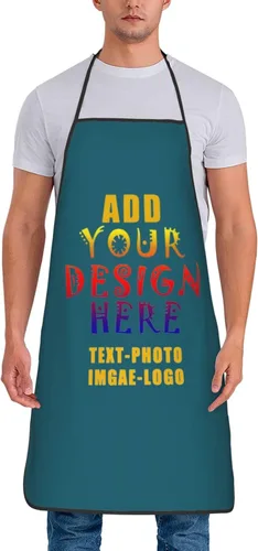 Vista 11 de Delantales personalizados para añadir nombre, logotipo, texto, foto, diseño de imagen, delantal de chef para grandes regalos