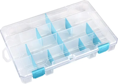 Vista 2 de Caja antimanchas Zerust mediana, 6 compartimientos, translúcida