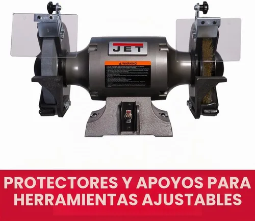 Vista 4 de JET Amoladora de banco de 8 pulgadas con rueda de alambre, 3450 RPM, 1 HP, 115V 1Ph (JBG-8W)