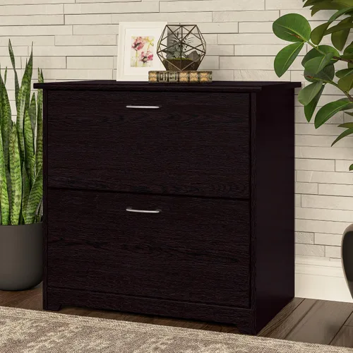 Vista 2 de Bush Furniture - Archivador lateral Cabot Collection de 2 cajones con herrajes cromados, elegante archivador para oficina en casa, cartas, archivos