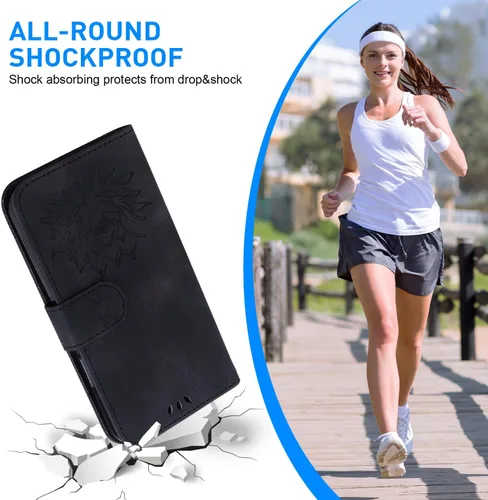 Vista 2 de Funda compatible con Realme C1 A1603, compatible con Realme C1 A1603 [piel sintética + funda para teléfono] Ranura para tarjetas, cierre magnético