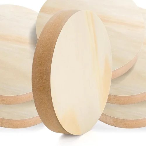 Vista 6 de DEAYOU Paquete de 6 círculos de madera MDF, tablero redondo de madera sin terminar de 6 pulgadas, placa de disco de madera para manualidades