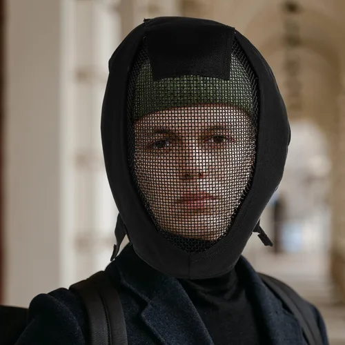Vista 6 de Casco de esgrima Epee Fencing Face Guard + Ear Black