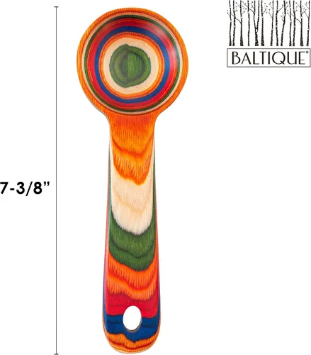 Vista 6 de Baltique Marrakesh Collection - Cuchara de café de madera, cuchara reutilizable de madera de abedul colorida para café molido, proteína en polvo