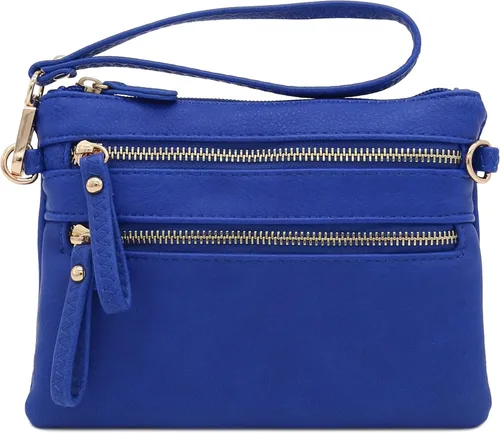 Vista 28 de Bolso de hombro cruzado con múltiples bolsillos y cremallera y correa de muñeca pequeña