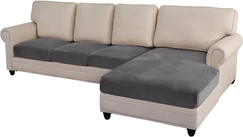 Vista 40 de MIFXIN Fundas para sofá modular, 3 piezas, funda de asiento de sofá de terciopelo elástico en forma de L, funda de cojín separada, protector