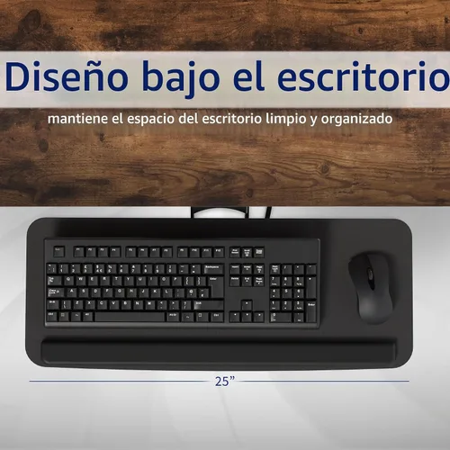 Vista 8 de Vivo (Mount-KB03B) - Plataforma para mouse y teclado de computadora ajustable, ergonómica, para utilizar debajo del escritorio, de montaje bajo Negro