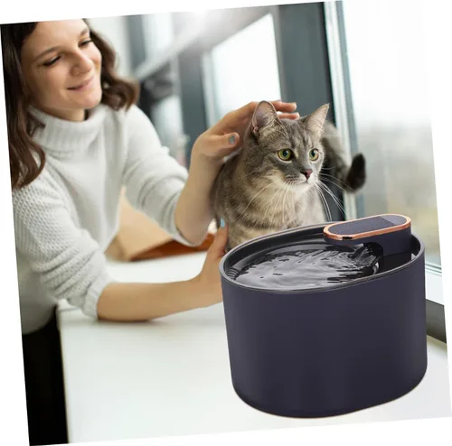 Vista 3 de Alimentador de agua eléctrico automático para mascotas, fuente de consumición para perros y gatos, con filtro, operación silenciosa, luz LED