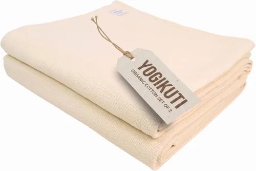 Vista 11 de Yogikuti Iyengar - Juego de dos mantas de yoga de algodón, gruesas mantas de yoga tejidas a mano para yoga restaurativo, meditación y pranayama