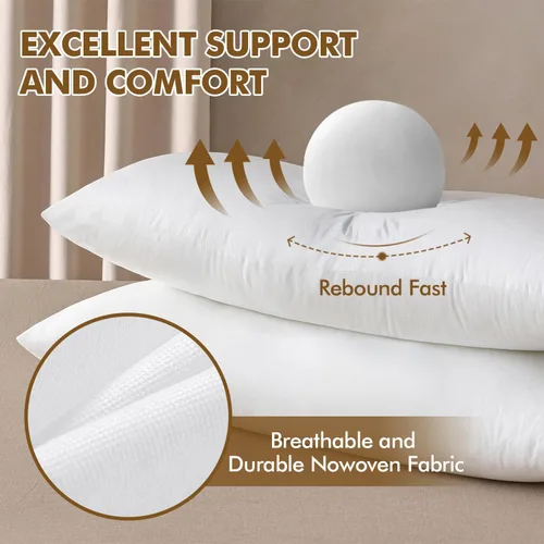 Vista 2 de MIULEE - Inserto de almohada de 12x24 pulgadas, almohada decorativa para cama, sofá, sillón, rectangular, lumbar, relleno de microfibra virgen