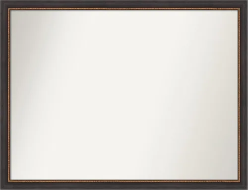 Vista 230 de Amanti Art Espejo de baño negro para sobre el fregadero, 23 x 23 pulgadas, espejo cuadrado negro Ashton, marco de madera tradicional mediano, se