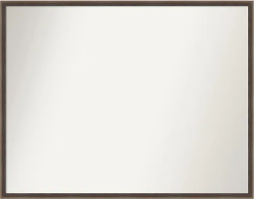 Vista 27 de Amanti Art Brown Bathroom Mirror for Over Sink, 21x33 Custom Made Hardwood Wedge Mocha Rectangle Vanity Mirror, Large Modern Wood Frame, Hangs