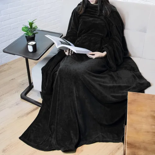 Vista 6 de PAVILIA Wearable Blanket with Sleeves for Adult Women Men, Cozy Fleece Warm Wrap Throw with Arms, Gifts for Christmas, Wife