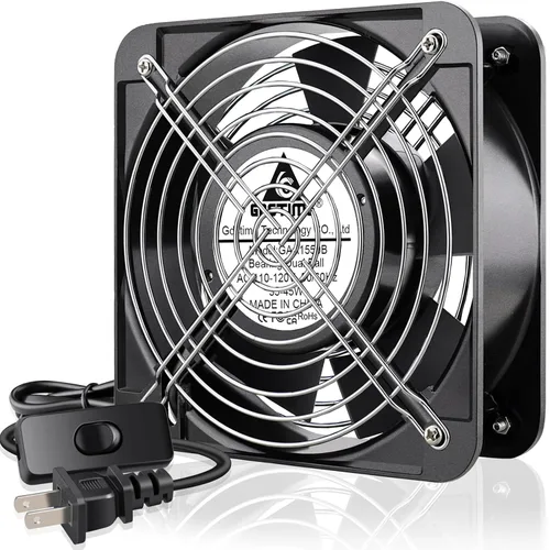Vista 9 de GDSTIME Ventilador Axial de 90mm, 110V 120V CA, 92 mm x 92 mm x 25 mm, de rodamiento de bolas doble con cable de alimentación para proyectos