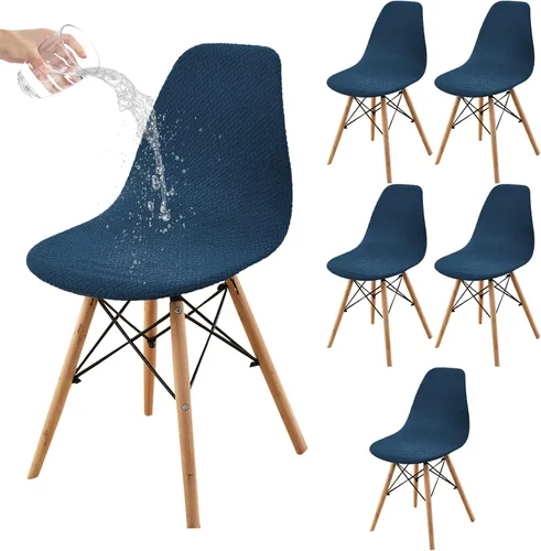 Vista 37 de HAOYONG Fundas para silla de comedor modernas de mediados de siglo, funda estampada para silla sin brazos, fundas elásticas para cocina, oficina