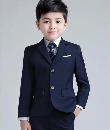 Vista 6 de YuanLu Trajes formales coloridos de 5 piezas para niños, conjunto de traje de vestir ajustado