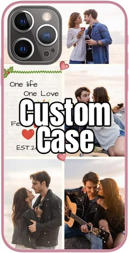 Vista 13 de Funda de teléfono con foto personalizada para iPhone 12 Pro, imagen/texto personalizado, funda negra delgada y suave, regalo único de nicho