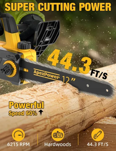 Vista 2 de Motosierra eléctrica sin escobillas de 12 pulgadas, inalámbrica, para batería Dewalt de 20 V, motosierra compacta con corte potente de 44.3 pies/S