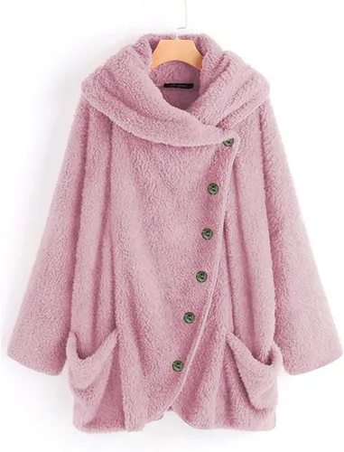Vista 2 de VODMXYGG Chaquetas casuales para mujer, camisetas básicas de invierno, de corte clásico, ligeras, plisadas, suaves, cómodas, con botones
