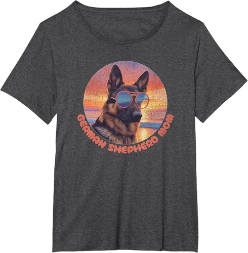 Vista 5 de Divertida camiseta de pastor alemán mamá, GSD Schäferhund, mamá, mamá, Negro
