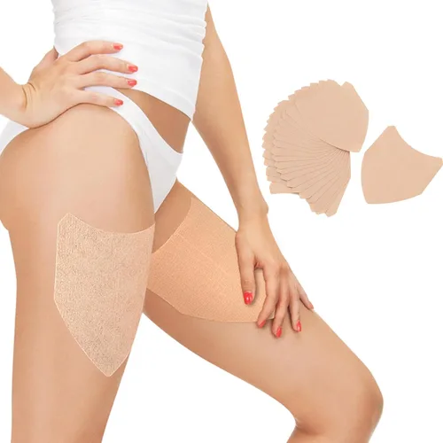Vista 2 de 20 Pcs Thigh Inner Anti Chafing Sticker, V Shaped Skin Color Elastic Non Woven Fabric Self Adhesive Thigh Rubbing Prevention Friction Patches