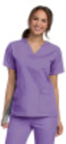 Vista 9 de Landau Essentials 8219 - Camiseta médica con cuello en V y 4 bolsillos para mujer Azul Ceil