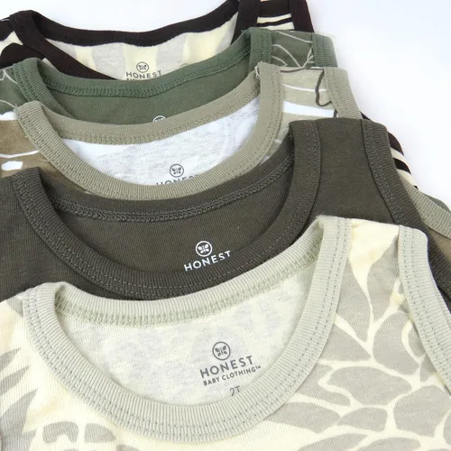 Vista 57 de HonestBaby Camisetas musculares sin mangas 100% algodón orgánico para bebés y niños pequeños, niñas