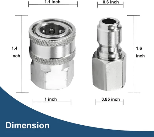 Vista 7 de Raincovo Inyector aguas abajo para lavadora a presión, Kit de inyector químico, Inyector de jabón, Accesorios de conexión rápida, Juego