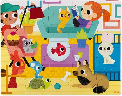 Vista 2 de Janod Rompecabezas táctiles para mascotas - 20 piezas - Edades 2+ - J02686