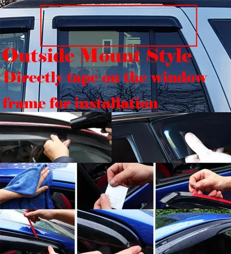 Vista 5 de Viseras tintadas de humo para ventana, protector de ventilación, deflector compatible con Chevrolet Equinox 2010-2017