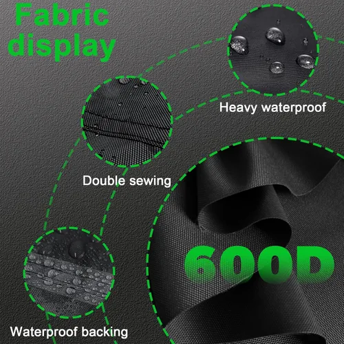 Vista 4 de Funda para perrera para perros al aire libre, cobertura completa, 600D, impermeable y duradera, para jaula de perro de 4.2 pies de profundidad x 4.2