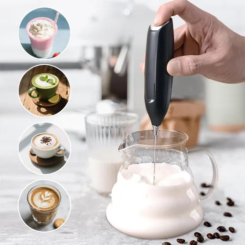 Vista 3 de Espumador de leche con batería de mano, varita silenciosa para espumador de café eléctrico, mezclador de bebidas para café, café con leche
