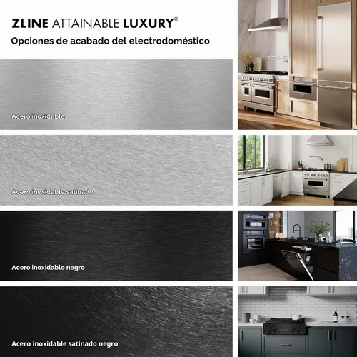 Vista 4 de Z Line Edición Autograph 36 pulgadas 22.5 pies cúbicos Refrigerador de puerta francesa de profundidad similar a cubierta con máquina de hielo