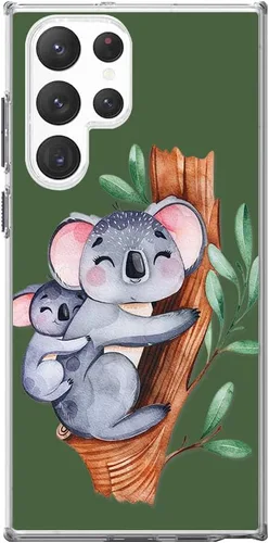 Vista 4 de Blingy's Funda para Samsung Galaxy S23 Ultra, lindo diseño de oso koala divertido estilo animal de dibujos animados, funda protectora transparente