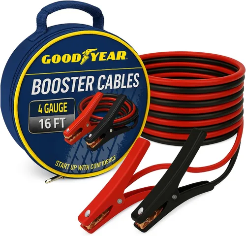 Vista 9 de GOODYEAR Cables de puente para trabajo pesado para batería de automóvil – Cables de refuerzo de calibre 2 de 16 pies con estuche de transporte